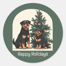 Joyeuses fêtes Chiens Rottweiler