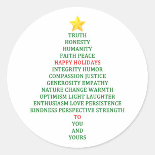 Sticker Rond Joyeuses fêtes Noël Arbre Bénédiction