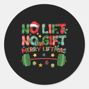 Sticker Rond Joyeuses Fêtes Sans Ascenseur Pas De Noël Présente