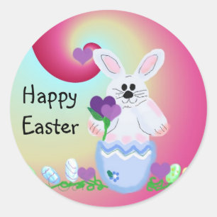 Sticker Rond Joyeuses Pâques