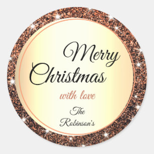 Sticker Rond Joyeuses Parties scintillant de Noël Sparkle Star