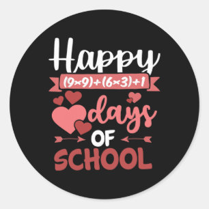 Sticker Rond Joyeux 100 Jours De Math École Formule Valentines