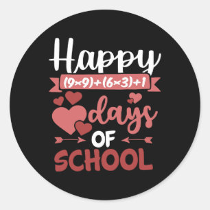 Sticker Rond Joyeux 100 Jours De Math École Formule Valentines