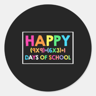 Sticker Rond Joyeux 100 Jours D'École Math Amusant Tee Pour Mat