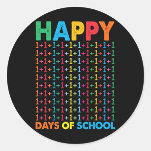 Sticker Rond Joyeux 100 Jours D'école Mathématiques Nombres Enf