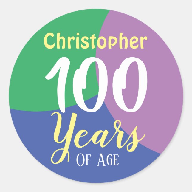 Sticker Rond Joyeux 100e anniversaire (Devant)