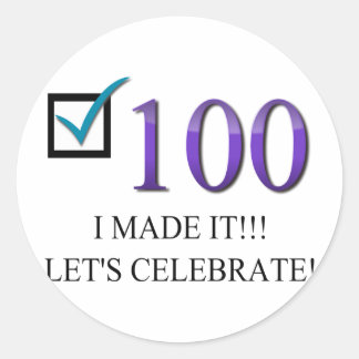 Sticker Rond Joyeux 100e anniversaire