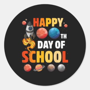 Sticker Rond Joyeux 100E Jour D'École Enseignant Espace Extra-A