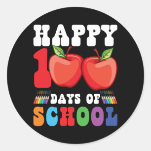 Sticker Rond Joyeux 100ème Jour De L'Enseignant Étudiant