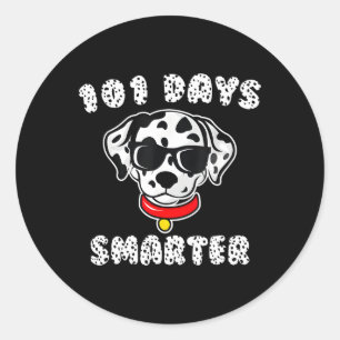 Sticker Rond Joyeux 101 Jours École mignonne Amoureux des chien