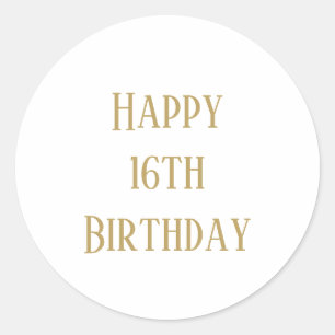 Sticker Rond Joyeux 16e anniversaire Seteen Custom Age couleur 