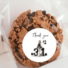 Sticker Rond joyeux 31e anniversaire,