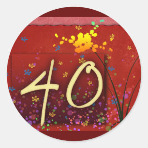 Sticker Rond Joyeux 40e anniversaire !