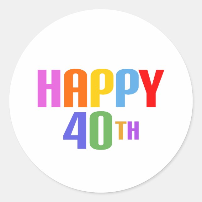 Sticker Rond Joyeux 40ème (Devant)