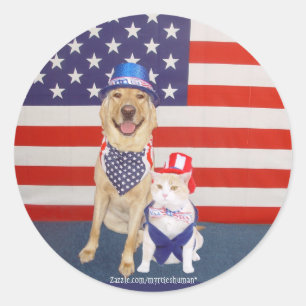 Sticker Rond Joyeux 4 juillet !