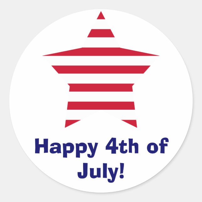 Sticker Rond Joyeux 4 juillet ! (Devant)