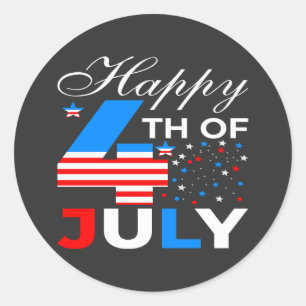 Sticker Rond Joyeux 4 juillet-97958