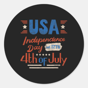 Sticker Rond Joyeux 4 juillet Jour de l'indépendance États-Unis