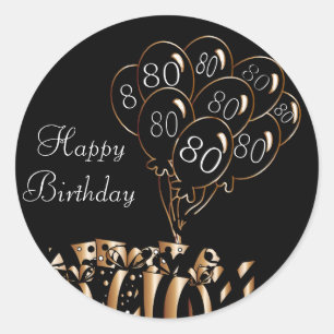 Sticker Rond Joyeux 80e anniversaire