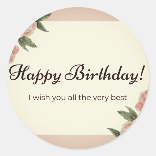 Sticker Rond Joyeux anniversaire (Devant)
