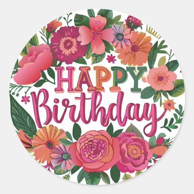 Sticker Rond Joyeux anniversaire (Devant)