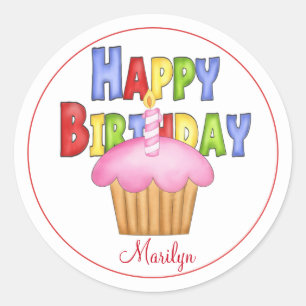 Sticker Rond Joyeux anniversaire