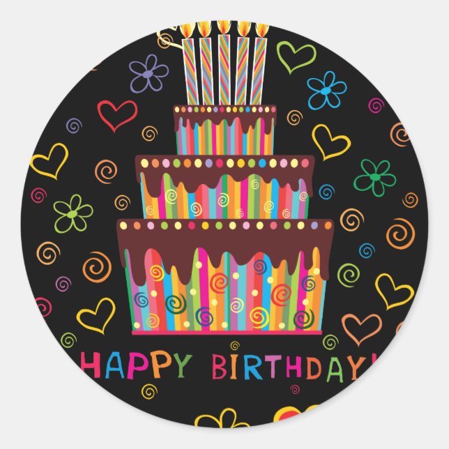 Sticker Rond Joyeux anniversaire (Devant)