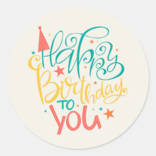 Sticker Rond Joyeux anniversaire