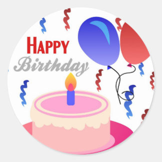 Sticker Rond Joyeux anniversaire