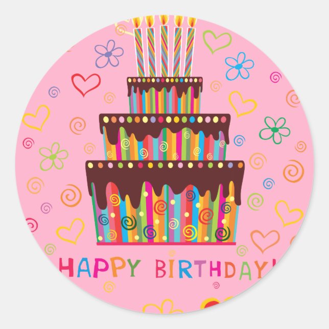 Sticker Rond Joyeux anniversaire (Devant)