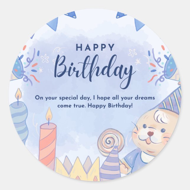 Sticker Rond Joyeux anniversaire (Devant)