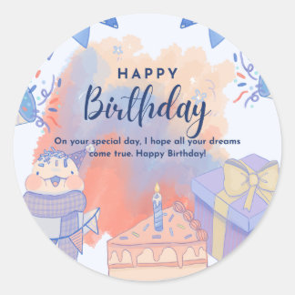Sticker Rond Joyeux anniversaire