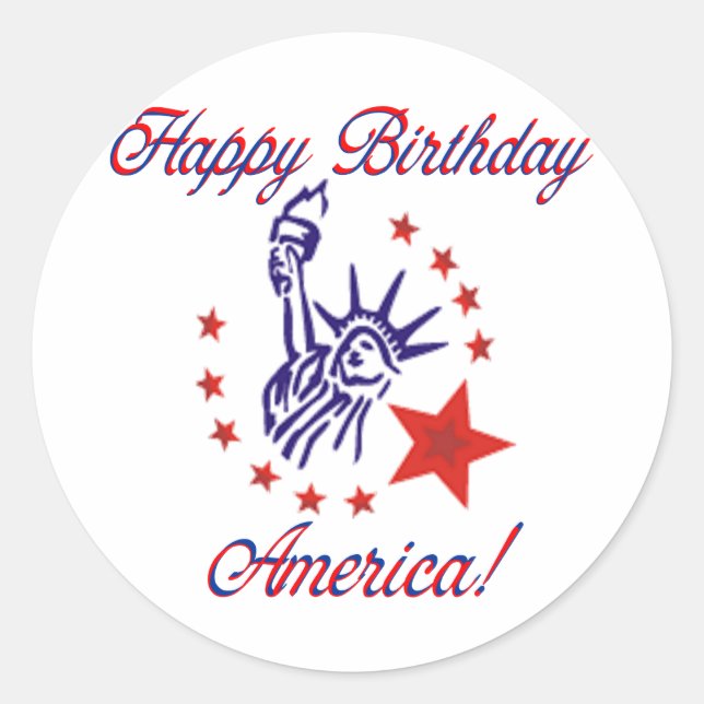 Sticker Rond Joyeux anniversaire Amérique (Devant)