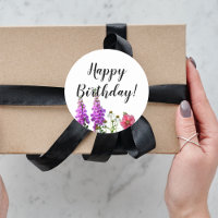 Joyeux anniversaire avec des fleurs d'été violette