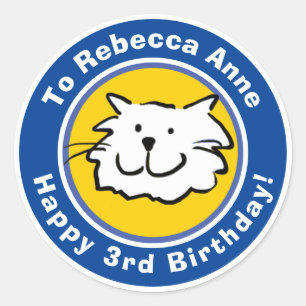 Sticker Rond Joyeux anniversaire avec nom et âge 3