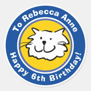 Sticker Rond Joyeux anniversaire avec nom et âge 6
