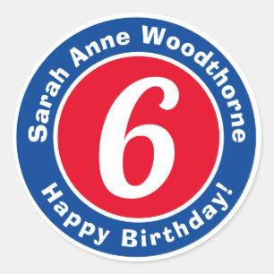 Sticker Rond Joyeux anniversaire avec nom et âge 6