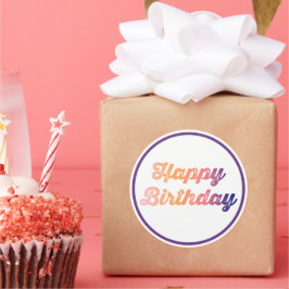 Sticker Rond Joyeux anniversaire coloré