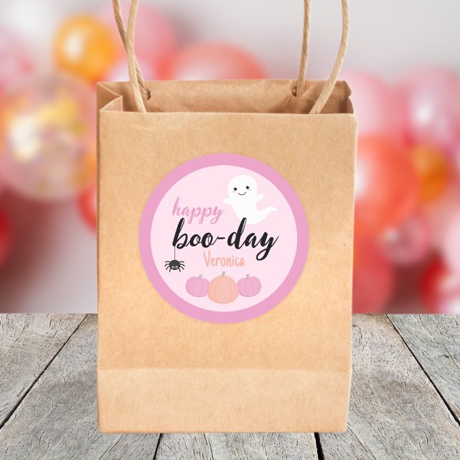 Sticker Rond Joyeux anniversaire de Boo Day (Spooky One Birthday Sticker)