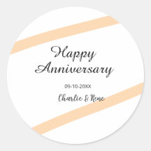 Joyeux anniversaire de mariage lignes pastel orang