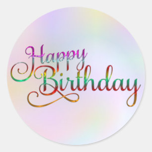 Sticker Rond JOYEUX ANNIVERSAIRE - design de texte + vos propre