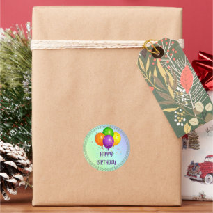 Sticker Rond Joyeux anniversaire, design populaire,