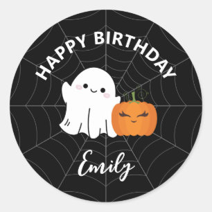 Sticker Rond Joyeux anniversaire Halloween Soirée pour enfants
