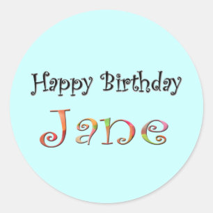 Sticker Rond Joyeux anniversaire Jane