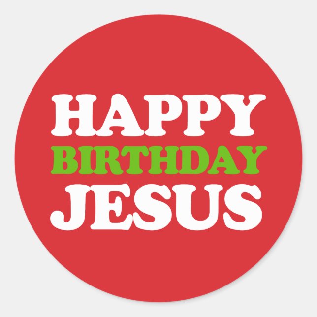 Sticker Rond Joyeux anniversaire Jésus (Devant)