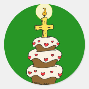 Sticker Rond Joyeux anniversaire Jésus