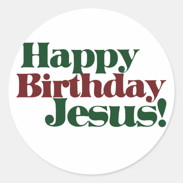 Sticker Rond Joyeux anniversaire Jésus c'est Noël (Devant)