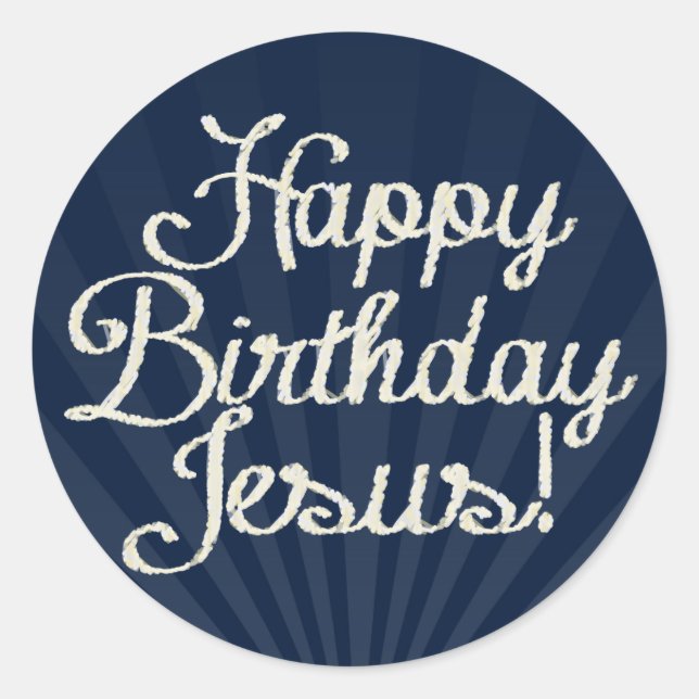 Sticker Rond Joyeux anniversaire Jésus Noël chrétien (Devant)