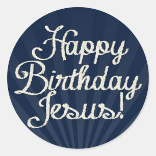 Sticker Rond Joyeux anniversaire Jésus Noël chrétien