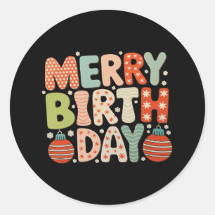 Sticker Rond Joyeux Anniversaire Jour de naissance Mignonne Noë